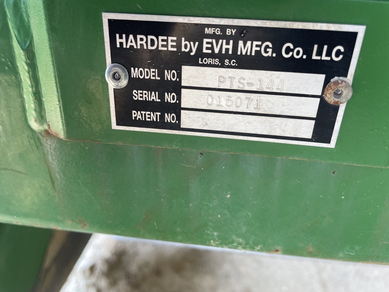 2019 EVH Hardee PTS 144 Attachments For Sale