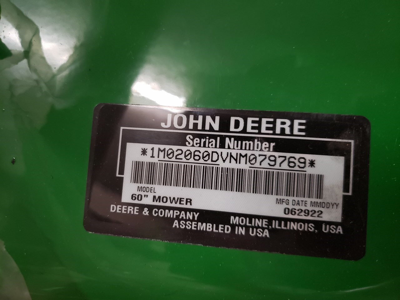 2022 John Deere 60D Mower Deck For Sale