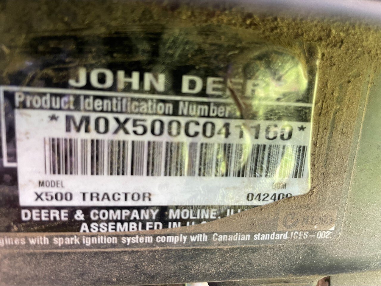 2009 John Deere X500 Lawn Mower For Sale