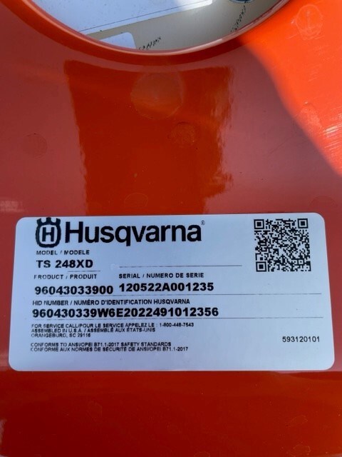 2023 Husqvarna TS 248 Lawn Mower For Sale