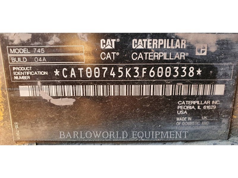 2017 Caterpillar 745-04LRC Image 5