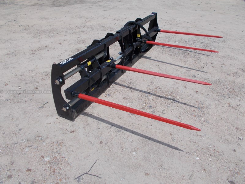 Notch ADJUSTABLE TWO BALE SPEAR For Skid Steer quick con Bale Spear For