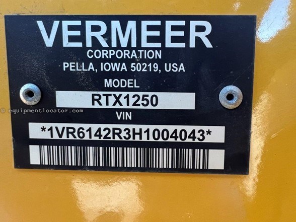 2017 Vermeer RTX1250 Image 2