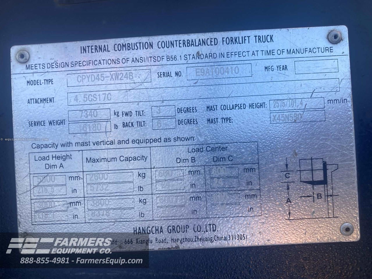 2019 Hangcha FP45 Image 13