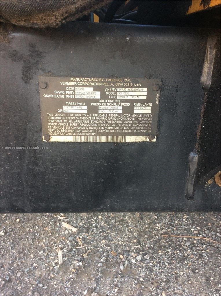 2016 Vermeer BC2100XL Image 10