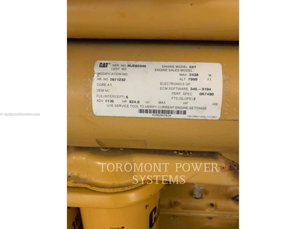 2010 Caterpillar C27-800KW-600V Image 4