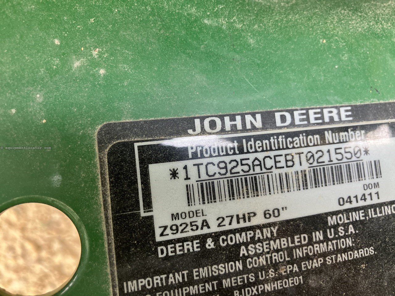 2011 John Deere Z925A Image 6