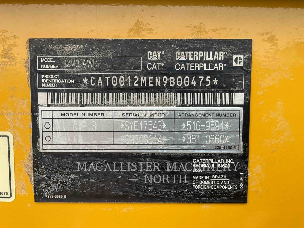 2017 Caterpillar 12M3 AWD Image 7