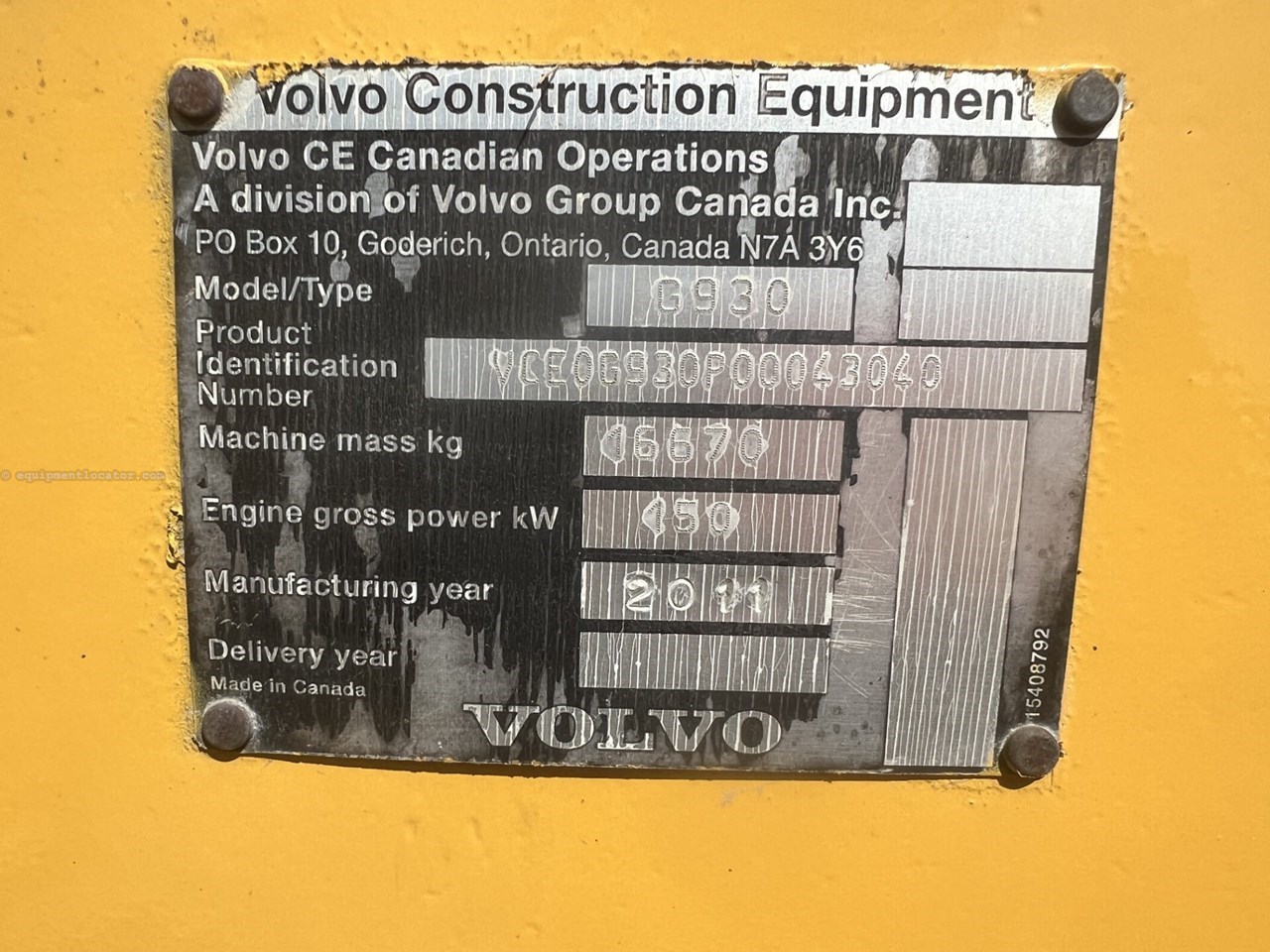 2011 Volvo G930 Image 7