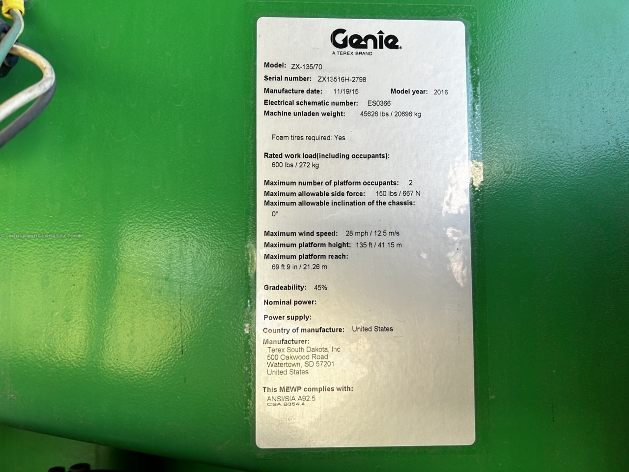 2016 Genie Z135/70 Image 10