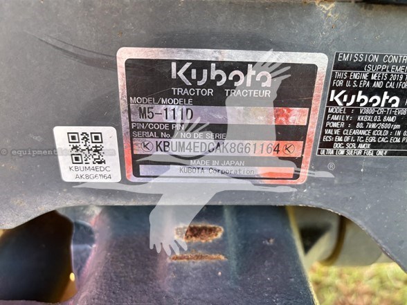 2019 Kubota M5-111D Image 58