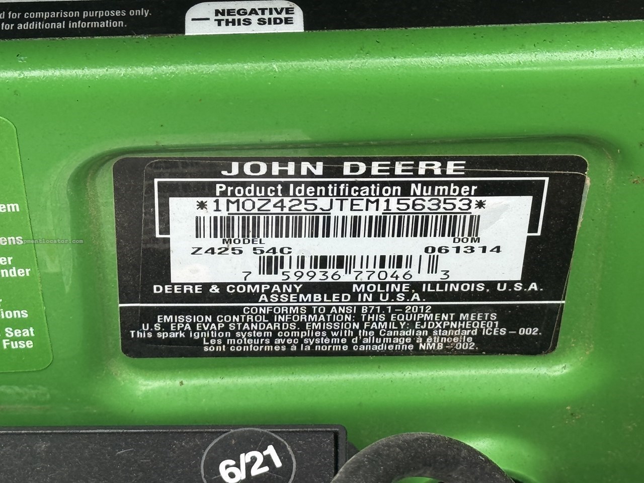 2014 John Deere Z425 Image 10
