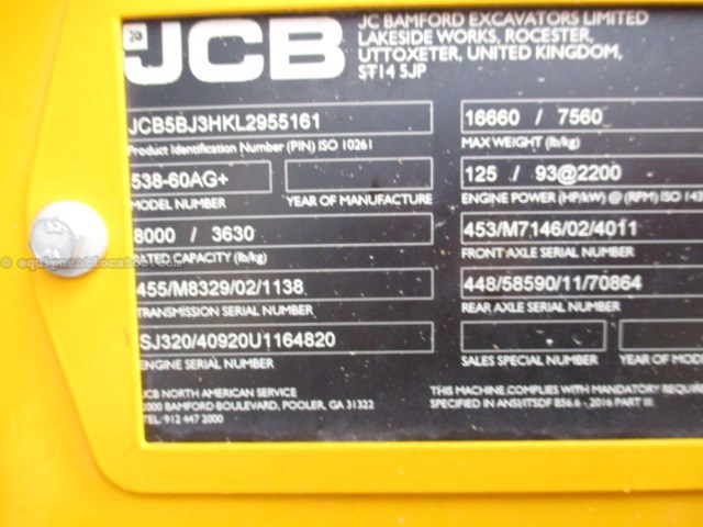 2020 JCB 538-60 AGRI-PLUS Image 10