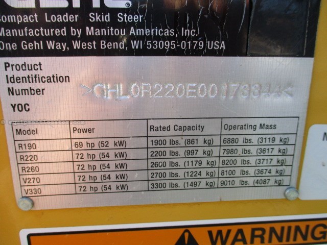 2015 Gehl R220 Image 19