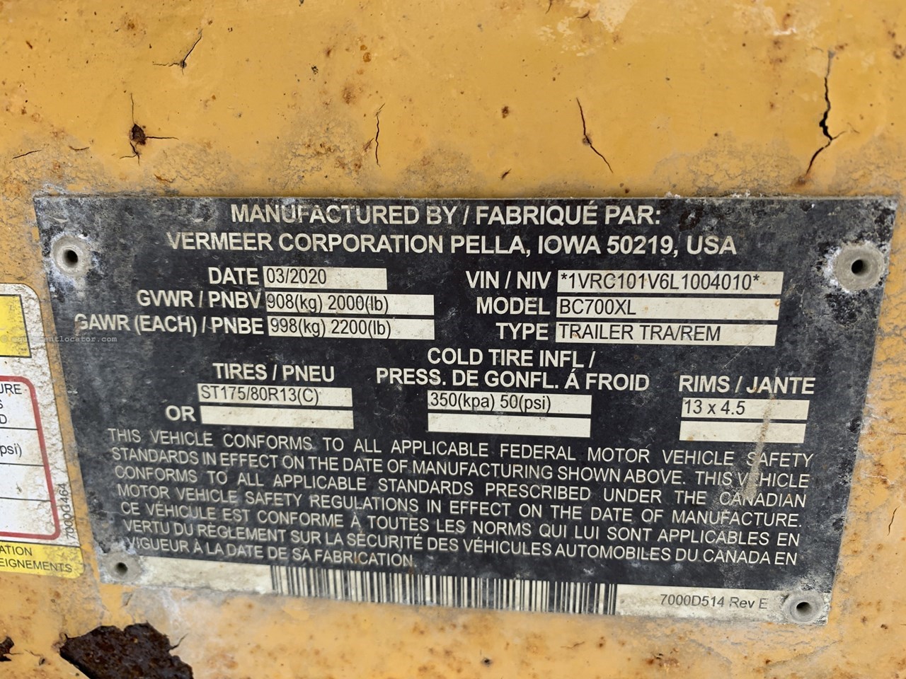 2020 Vermeer BC7000XL Image 10