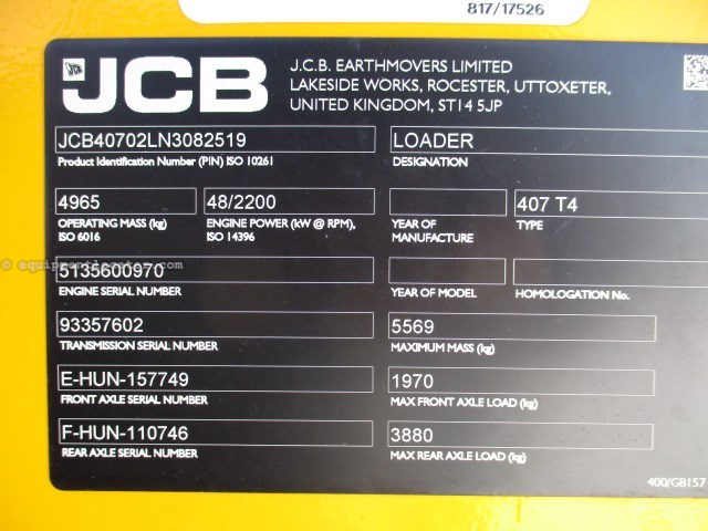 2021 JCB 407 T4 Image 11