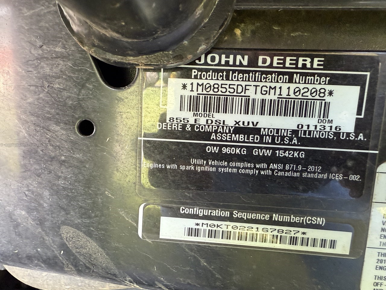 2016 John Deere XUV 855D S4 Image 10