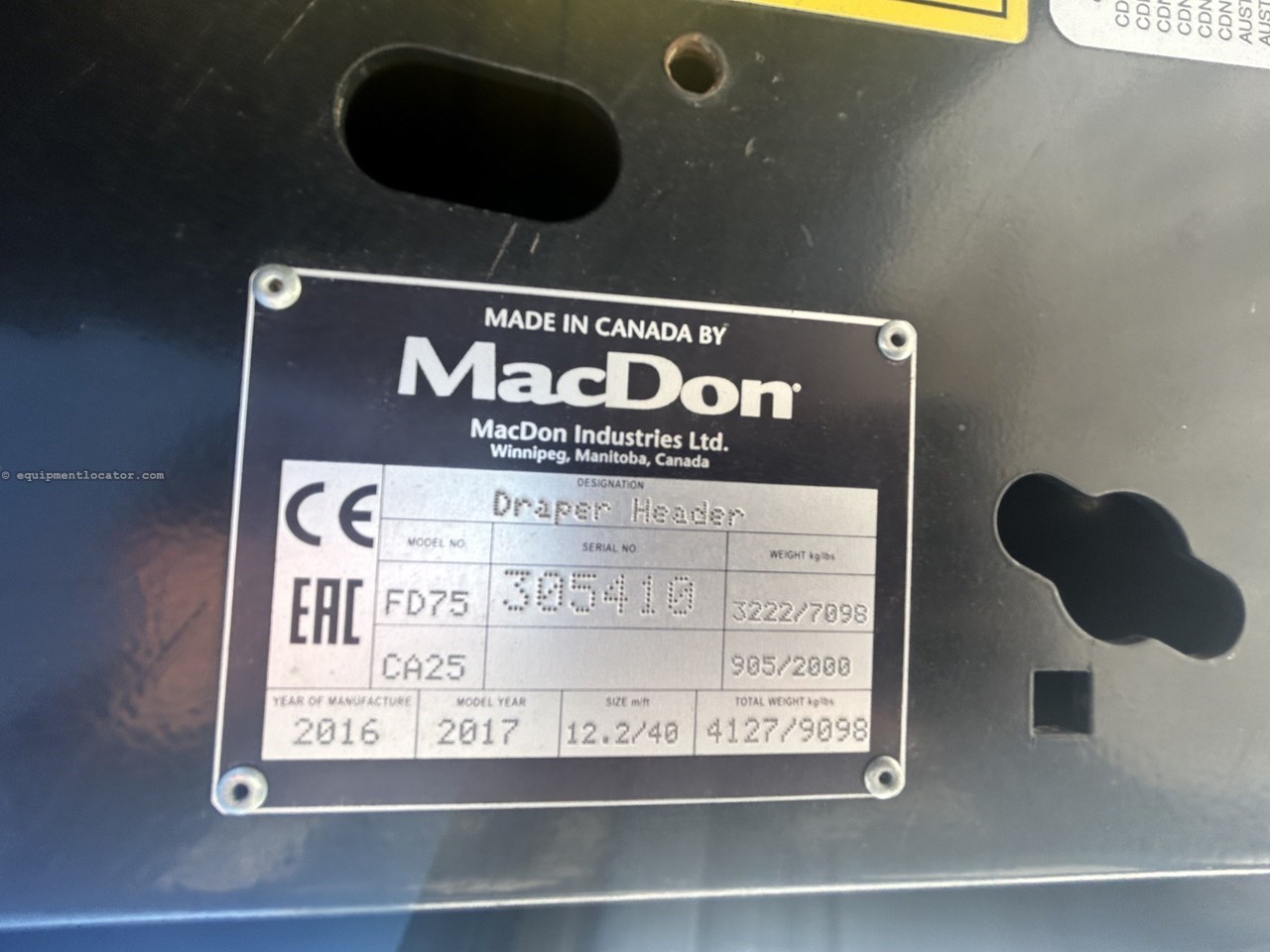 2017 MacDon FD75-40 Image 33