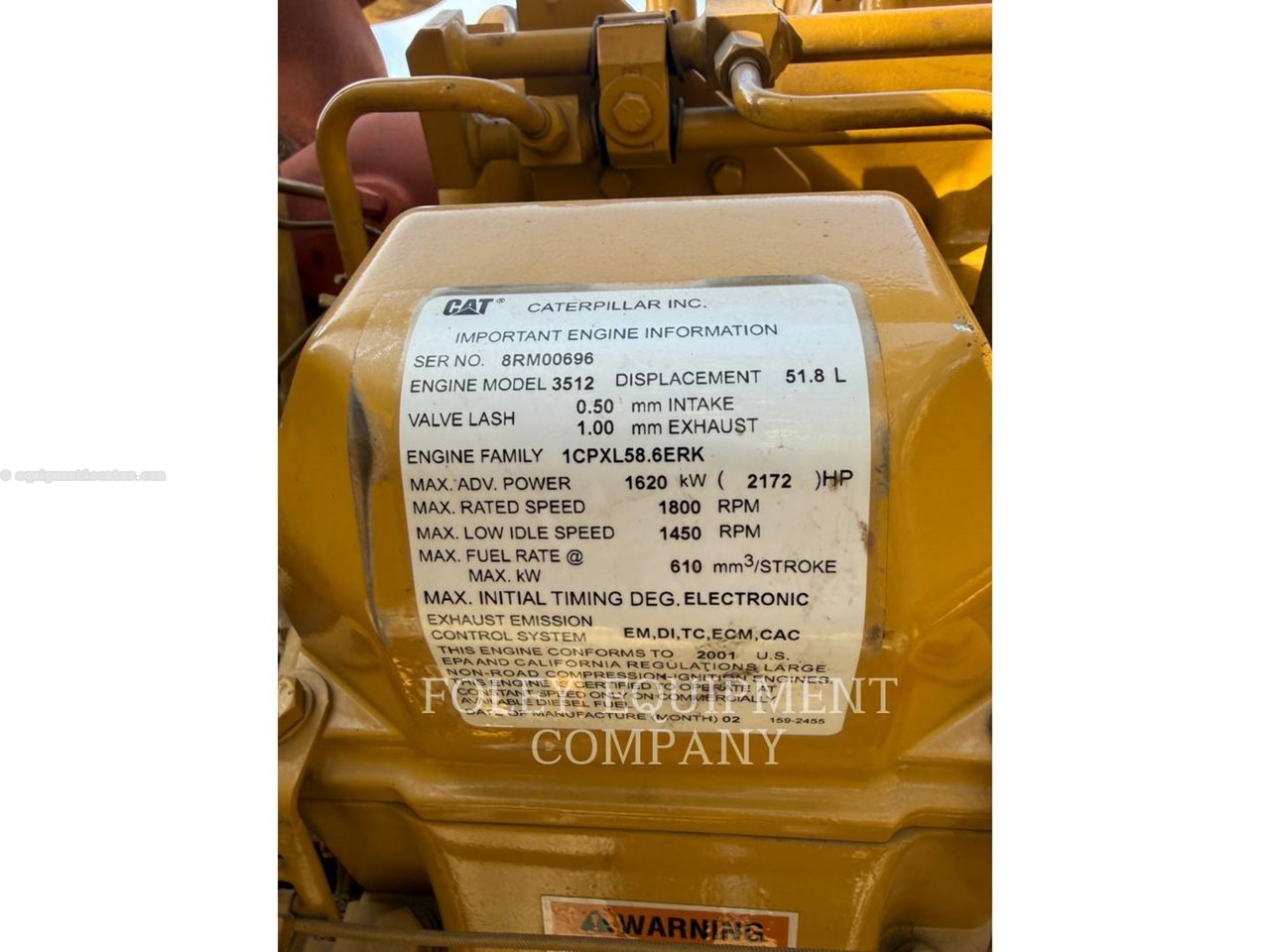 2001 Caterpillar 3512B Image 10